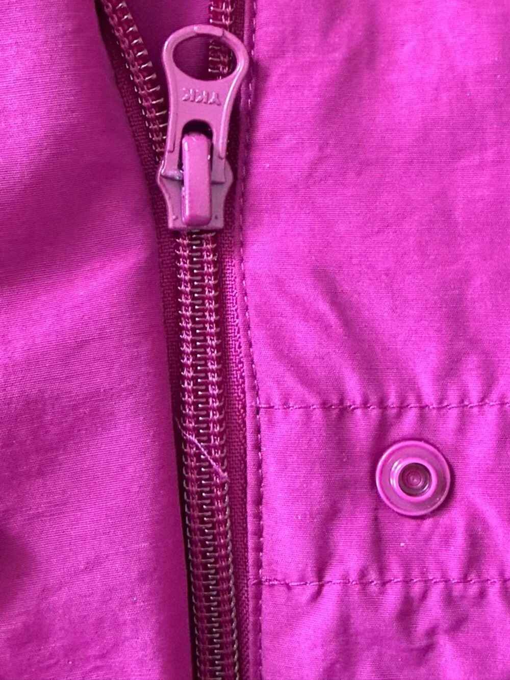Eileen Fisher Organic Cotton Nylon Parka Anorak Rain Hooded Jacket Fuchsia M